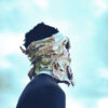 Nordwind Festival main motif. A person is shown in profile with a newspaper wrapped around their head.
