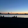 A photo of the sunset over the Alster.