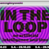 A purple graphic with the words IN THE LOOP in black letters.