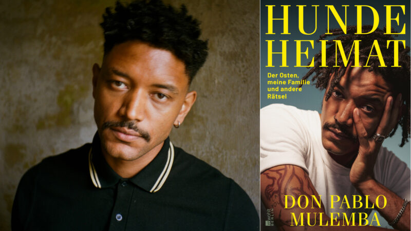 Ein Portrait von Don Pablo Mulemba sowie das Cover des Buches »Hundeheimat«.