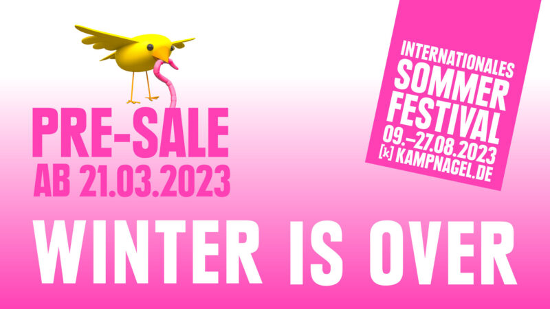 Logo internationales Sommerfestival vom 09.-27.08.2023 Pre-Sale ab 21.03.2023 / Winter is over