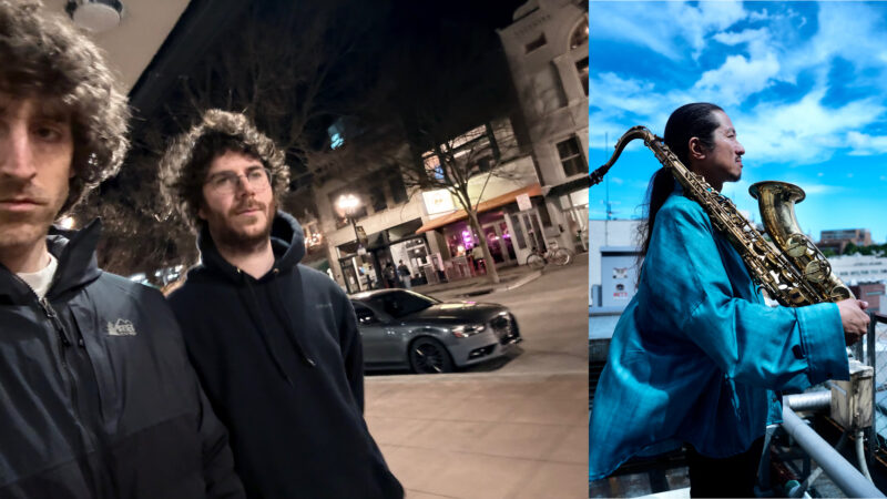 Links sind Sam Gendel und Sam Wilkes zu sehen, rechts ist Sinsuke Fujieda zu sehen.
